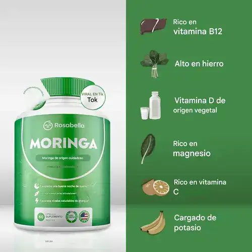 Moringa Rosabella: Reduce el cortisol de forma natural para ayudar a restaurar el equilibrio interno y externo.